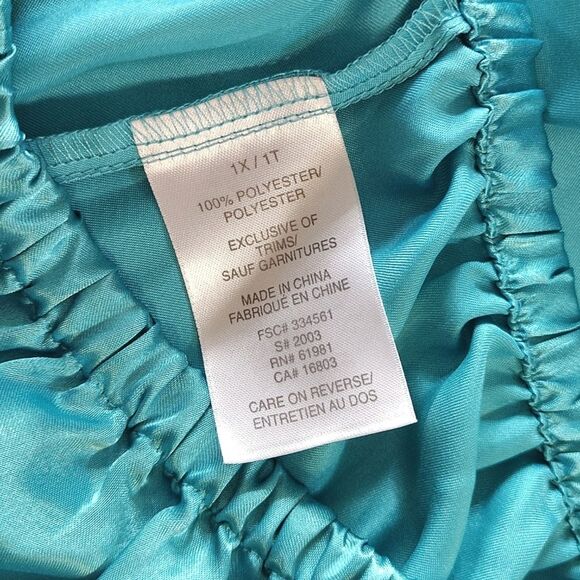 VTG 80s Turquoise Satin Sleeveless Top And Shorts Pajama Set Size 1X *Med/ Lrg - Picture 15 of 15